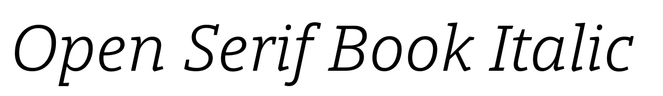 Open Serif Book Italic
